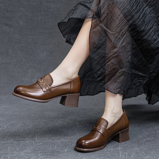 Women's Autumn Thin Thick Mid Soft Bottom Loafers