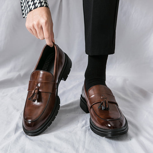 Men's Plus Size British Business Tassel Trendy Leather Shoes