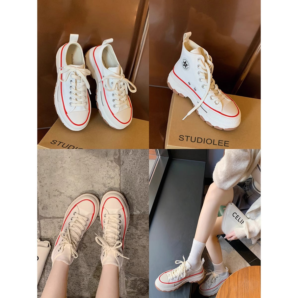 Women's Leisure Thick-soled Small Height Increasing Breathable Canvas Shoes
