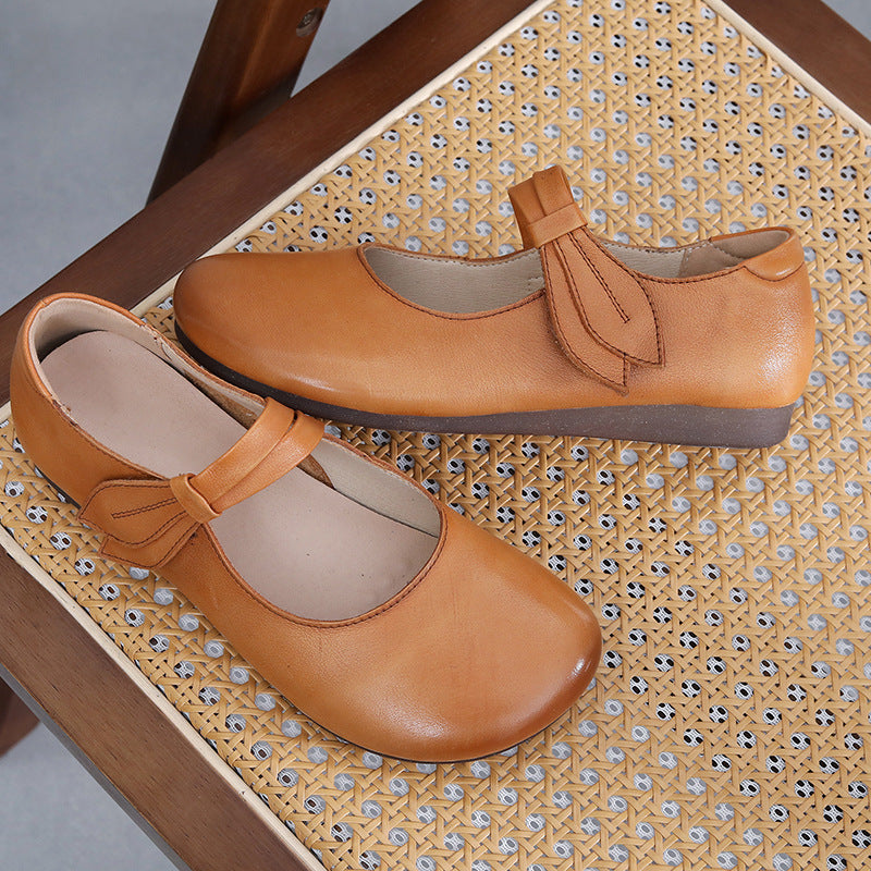 Women's Flat Magic Stick First Layer Cowhide Women's Shoes