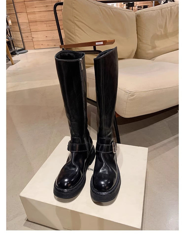 Grape Mom Washed Horse Round Head Boots