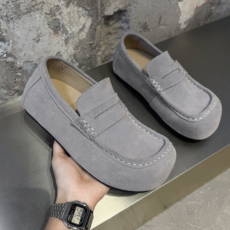Men's Big Head All-inclusive Outer Wear Old Money Men's Casual Leather Shoes