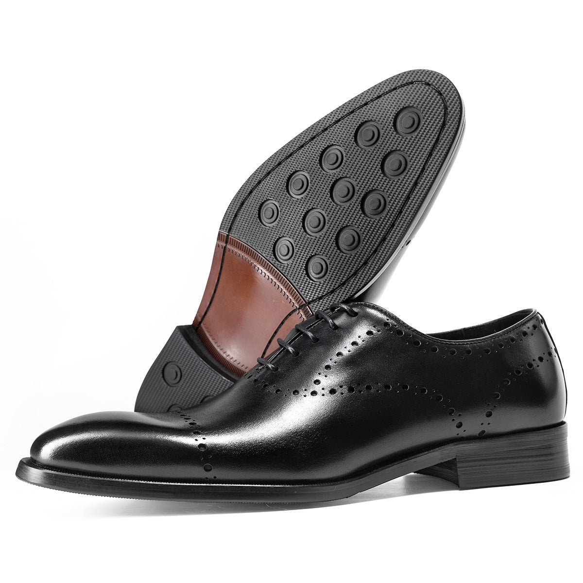 Men's Business Formal Cowhide British Style Brogue Leather Shoes