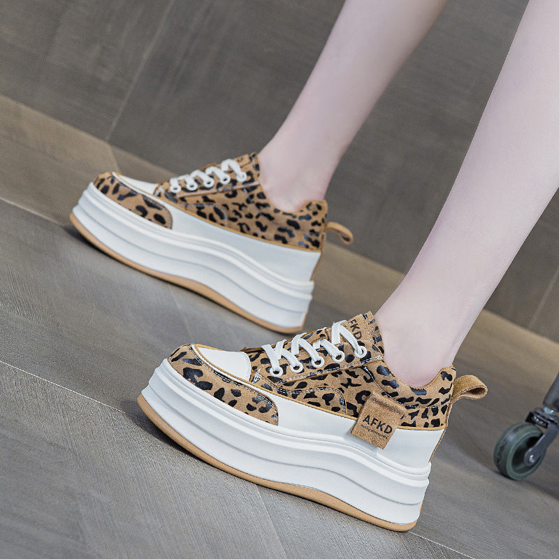 Women's Platform Board Leopard Print Small Sports Women's Casual Shoes