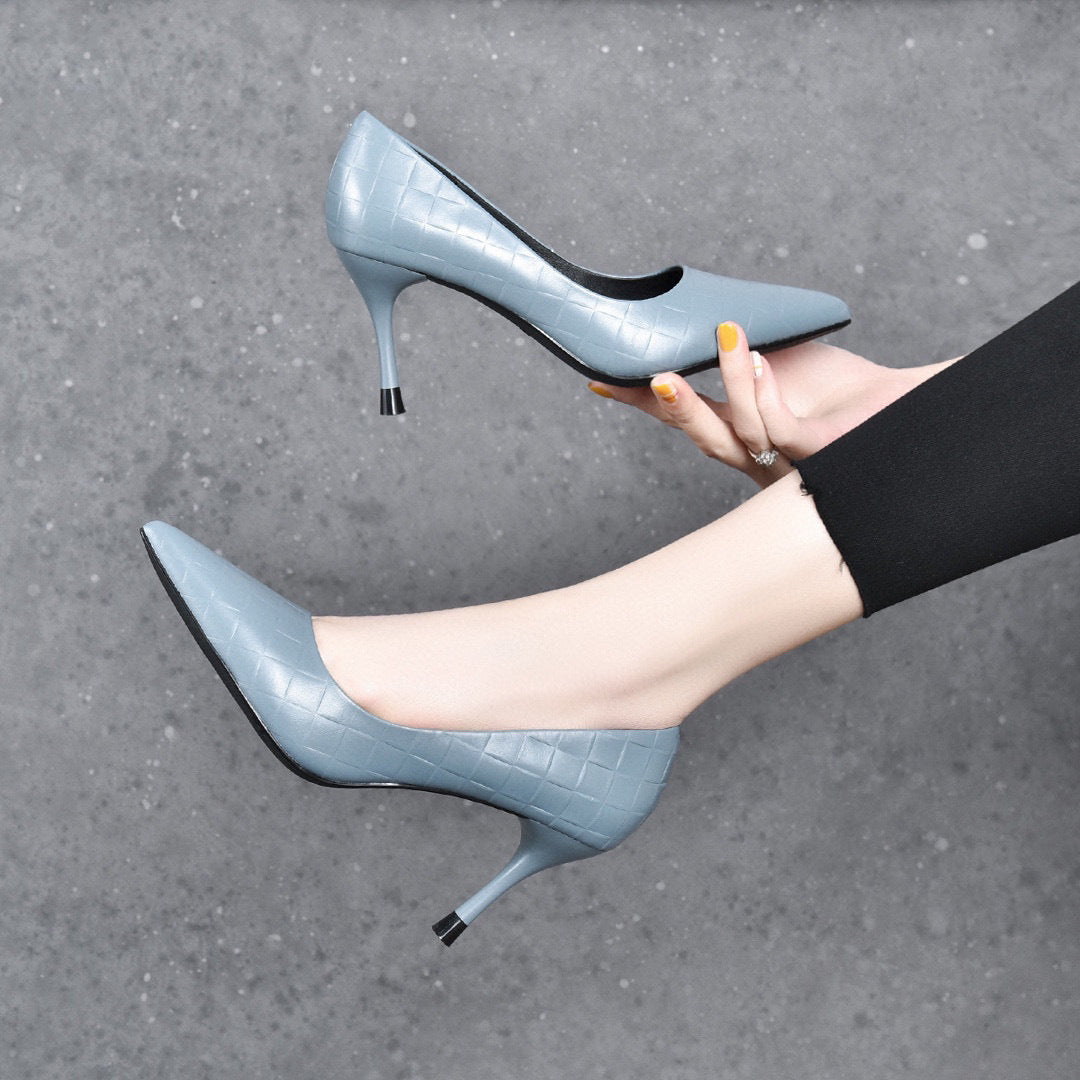 Women's High First Layer Cowhide Simple Shallow Women's Shoes