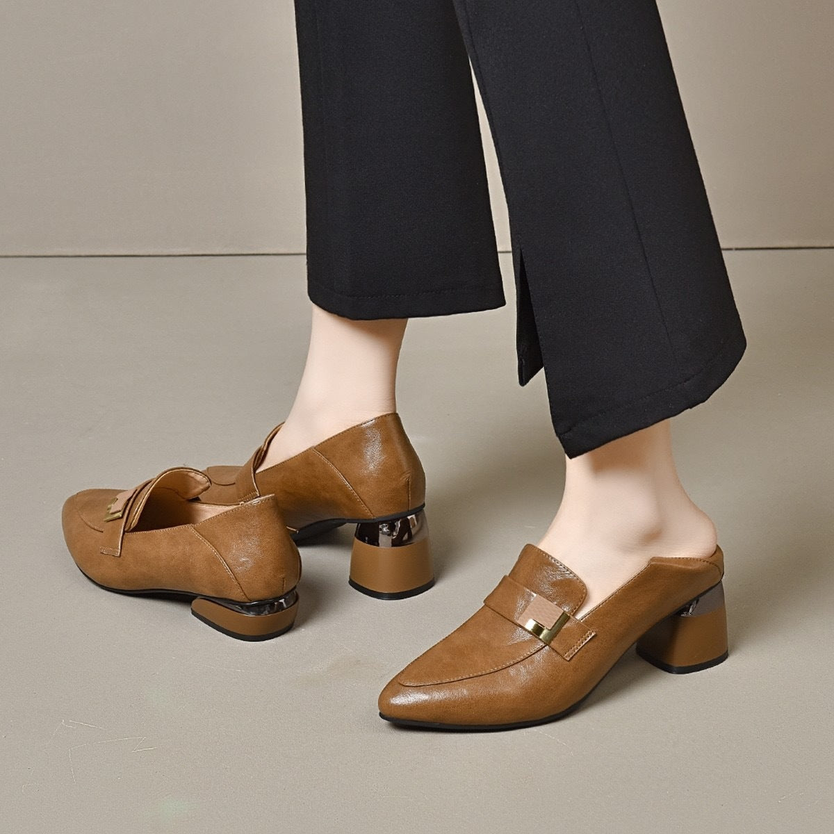 Women's & Men's Pedal Chunky Deep Mouth Mid Soft Men's Shoes