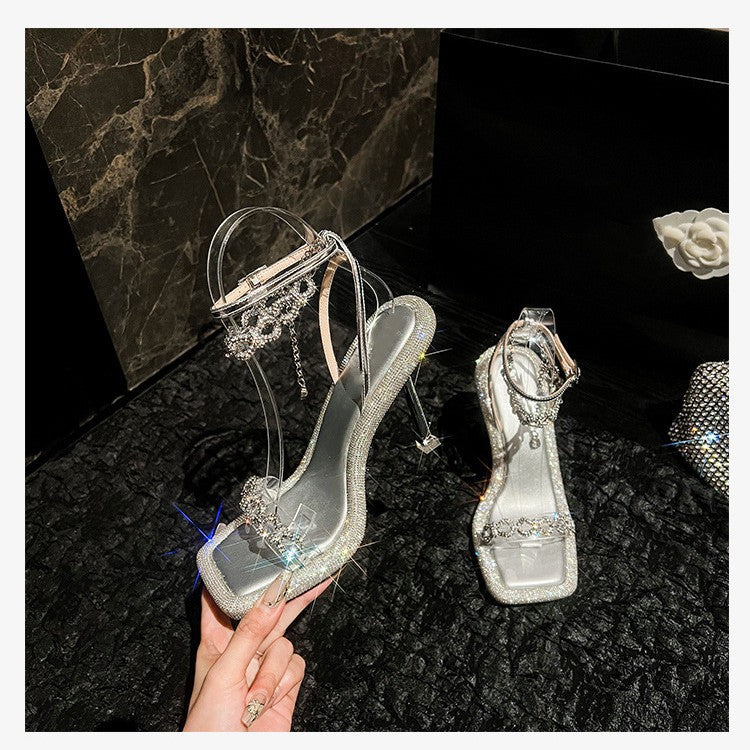 Women's Graceful Fashionable Starry Sky High Summer Heels