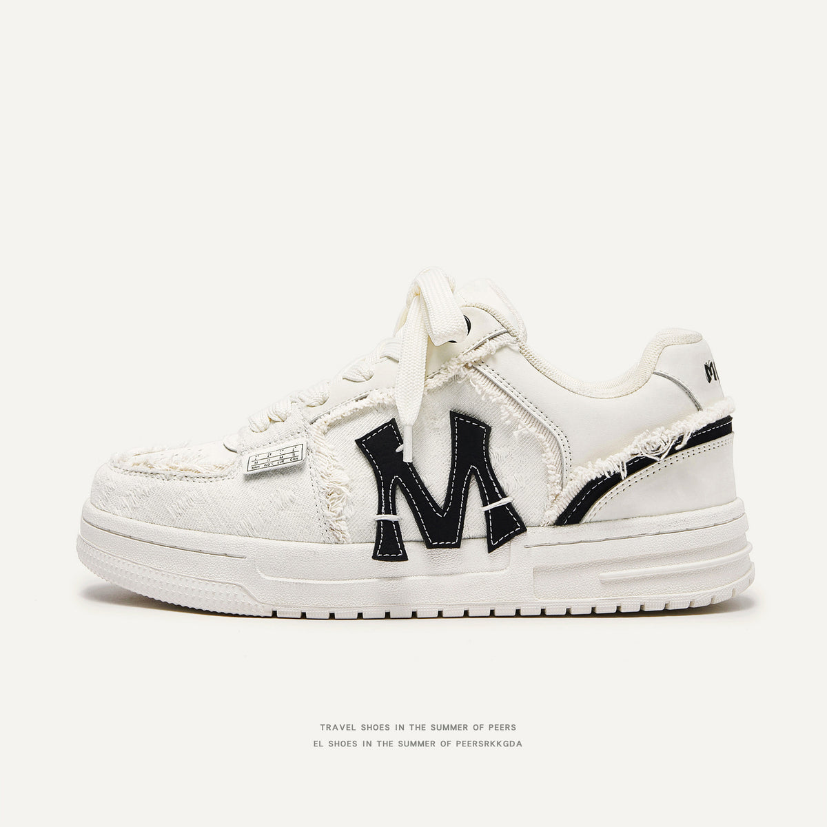 Women's & Men's Destroyed Wind White Minority Height Increasing Low Top Men's Shoes