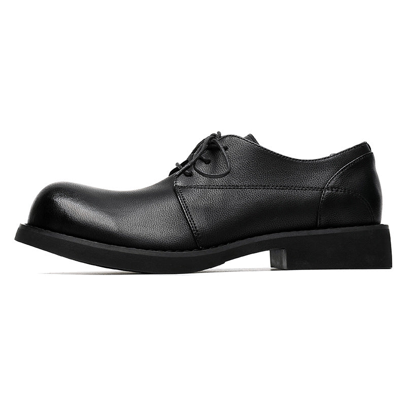 Green Thick-soled British Style Dad Round Head Casual Shoes