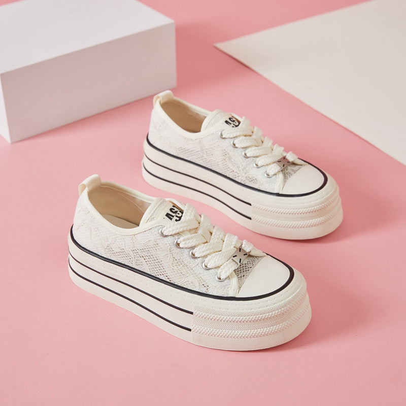Women's Lace Mesh Summer Sweet Thick Sole Casual Shoes