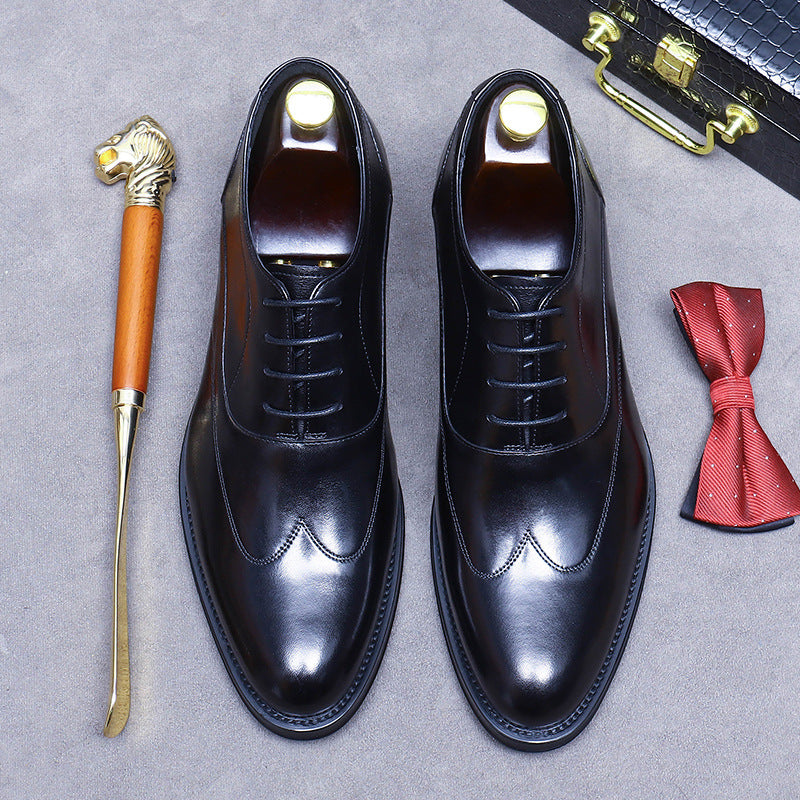 Men's Big Promotion Cowhide Formal Wear Handmade Oxford Men's Business Leather Shoes