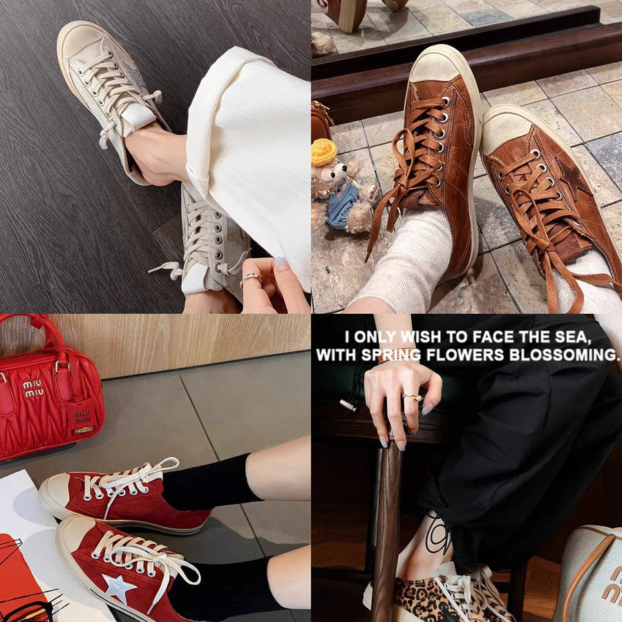Women's Retro Distressed Little Dirty Leisure Sports Inner Casual Shoes