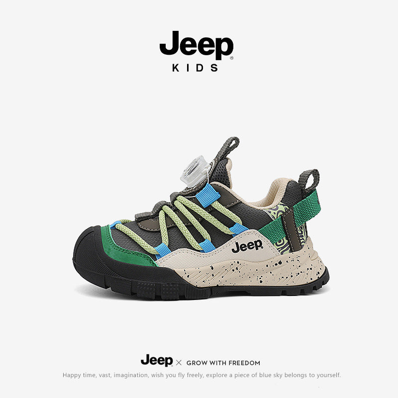 Children's Autumn Hiking Outdoor Waterproof Button Kid's Sneakers
