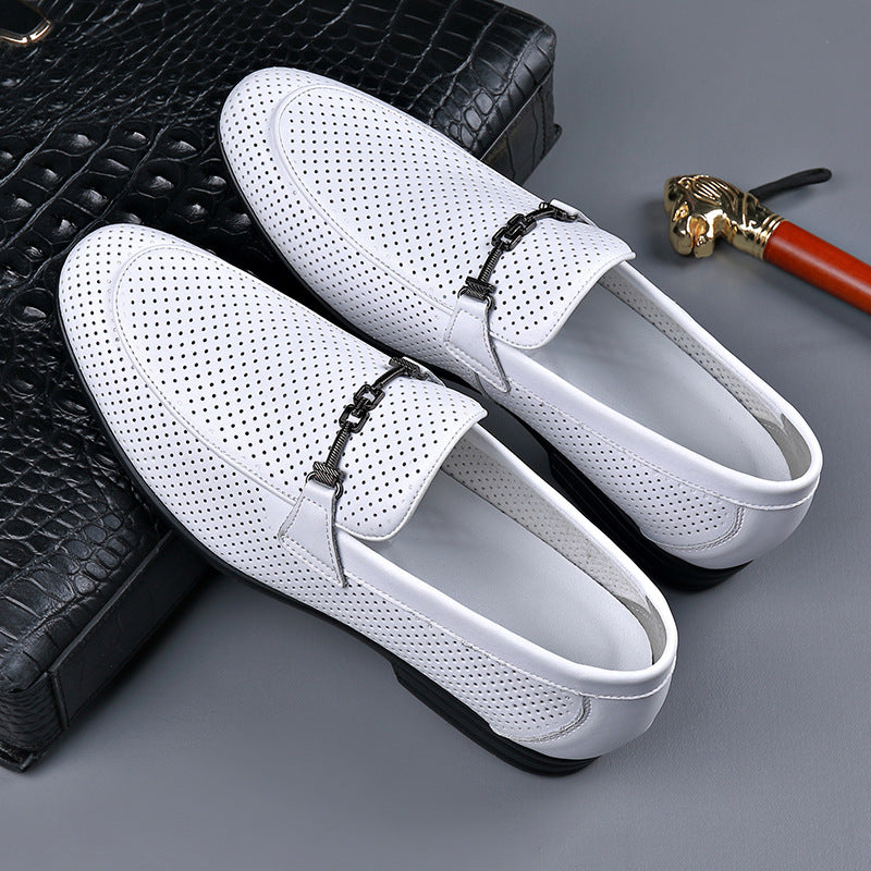 Men's Genuine Summer Mesh Breathable Business Classic Leather Shoes