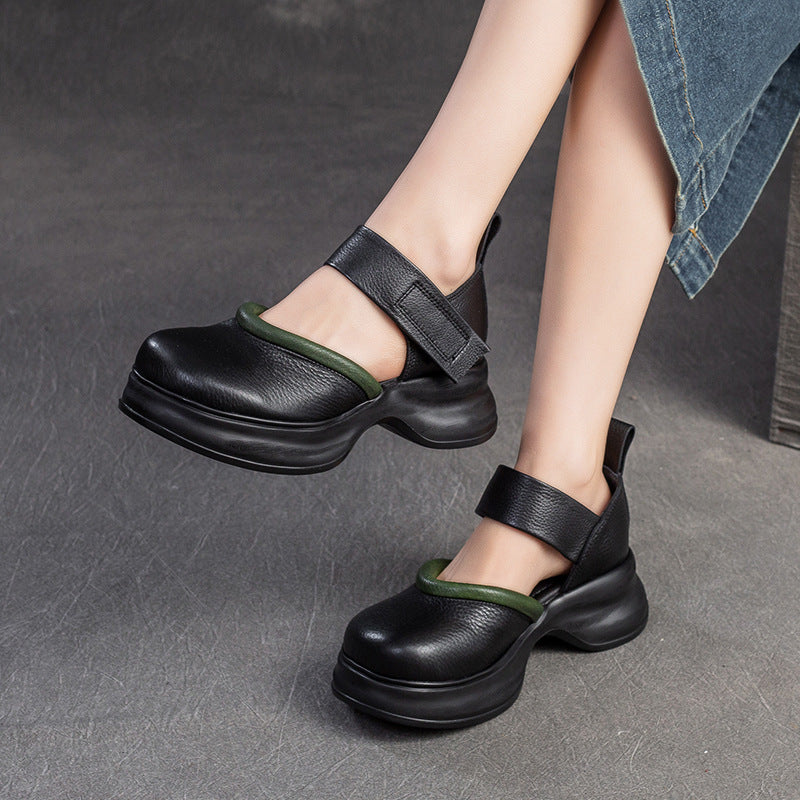 Women's & Men's Closed Toe Velcro Artistic Style Thick Men's Shoes