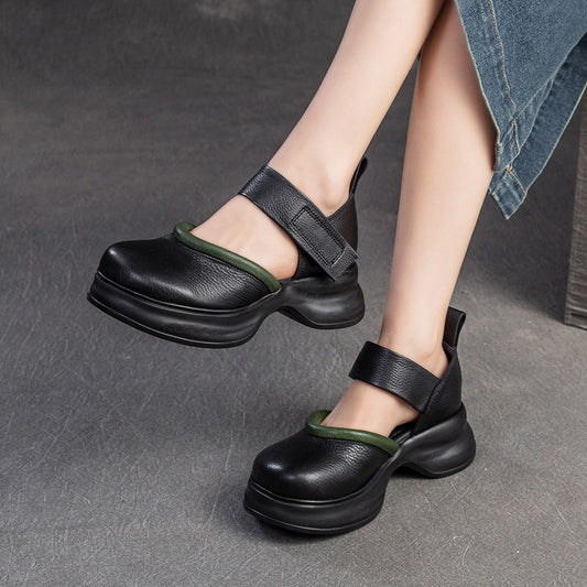 Women's & Men's Closed Toe Velcro Artistic Style Thick Men's Shoes