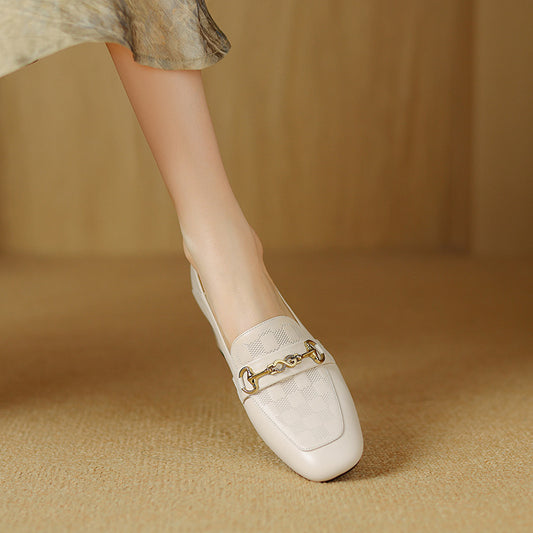 Inside Outside Chunky Authentic Square Toe Loafers