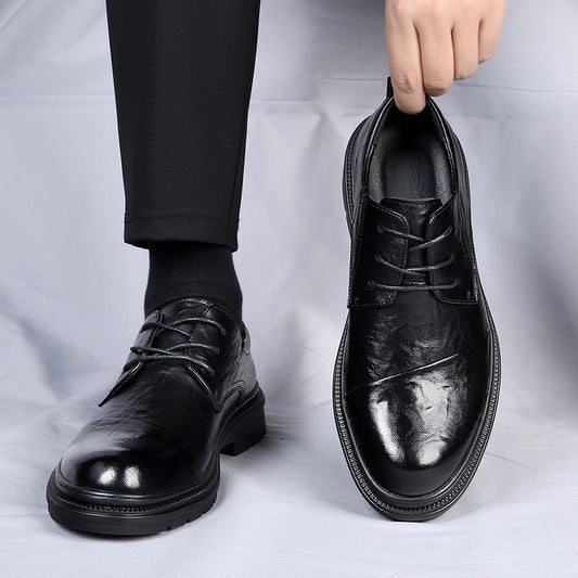 Men's British Style Business Formal Bridegroom Wedding Waterproof Leather Shoes