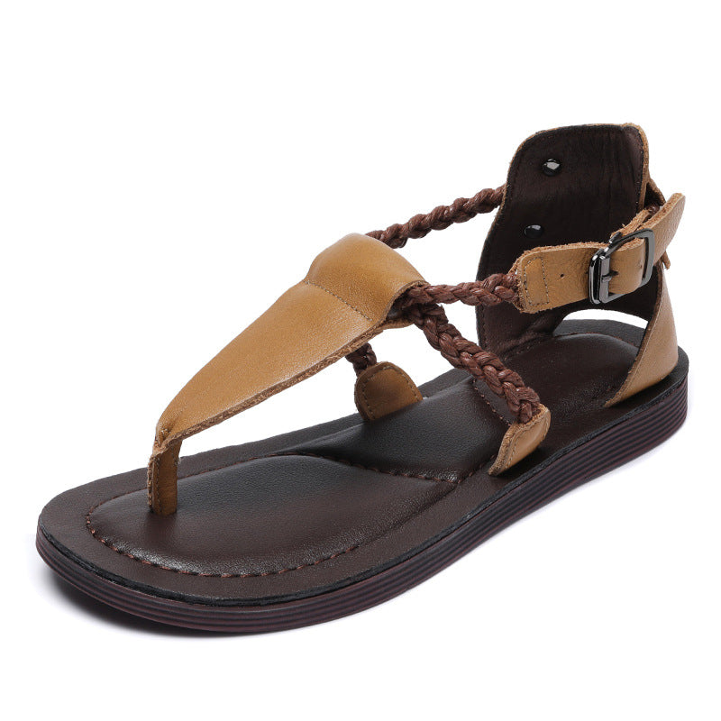 British Style Genuine Open Toe Handmade Sandals