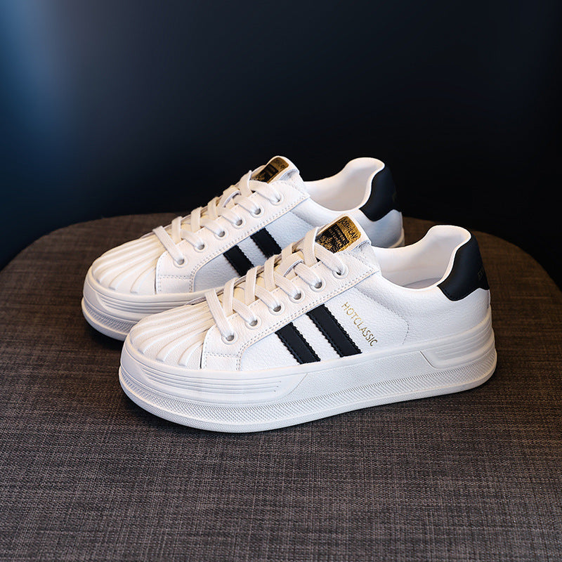 Women's White Platform Sports Board Spring Versatile Casual Shoes