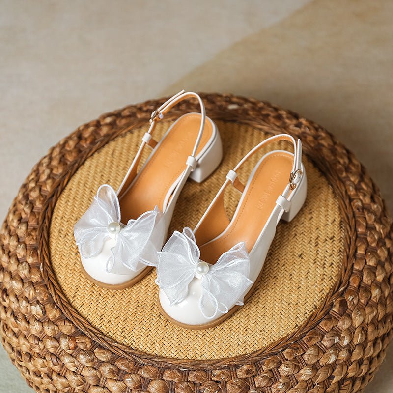 Women's Box French Style Fairy Gentle Dress Chunky Heels