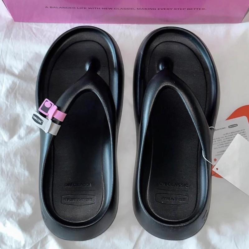 Pink Flip-flops Thick-soled Flat Bottom Comfort Sandals