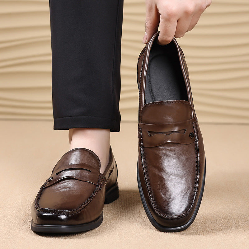 Men's First Layer Cowhide Genuine Formal Pumps Leather Shoes