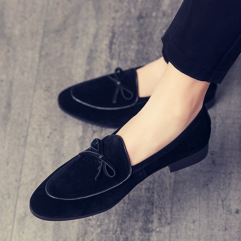 Men's Frosted Suede Club Hairdresser Height Increasing Insole Leather Shoes