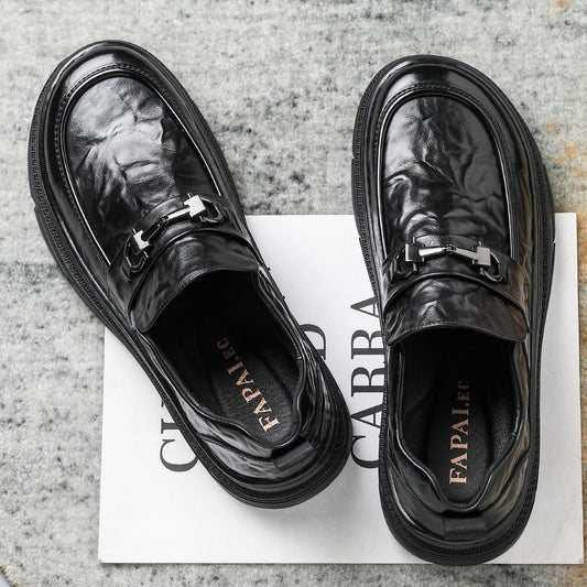 Men's Genuine Slip On First Layer Cowhide Comfortable Men's Shoes