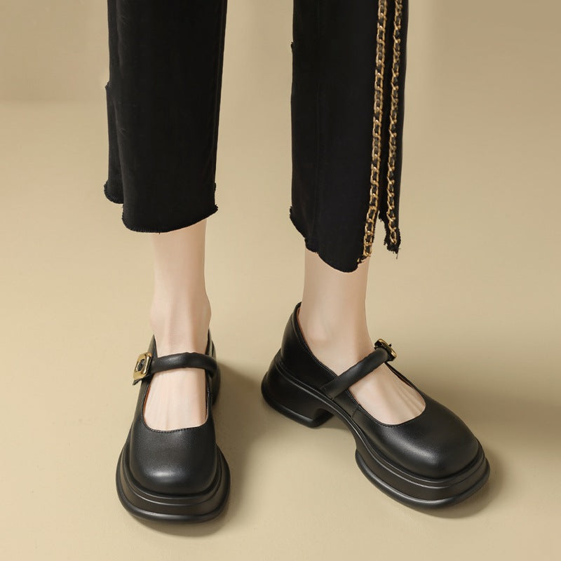 Women's Versatile Platform Fashion Velcro Chunky Low-cut Loafers