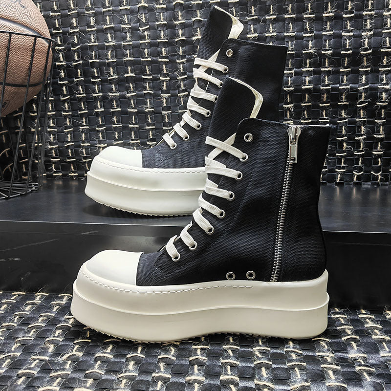 Women's & Men's Muffin Ankle Elevator Fashion Korean Satin Sneakers