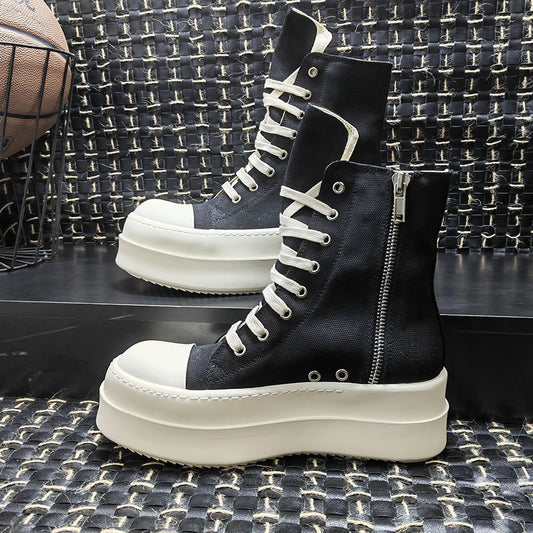 Women's & Men's Muffin Ankle Elevator Fashion Korean Satin Sneakers