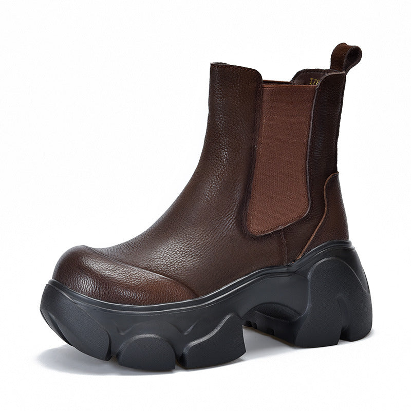 Bottom Fleece-lined Thickened Smoke Pipe Waterproof Platform Boots