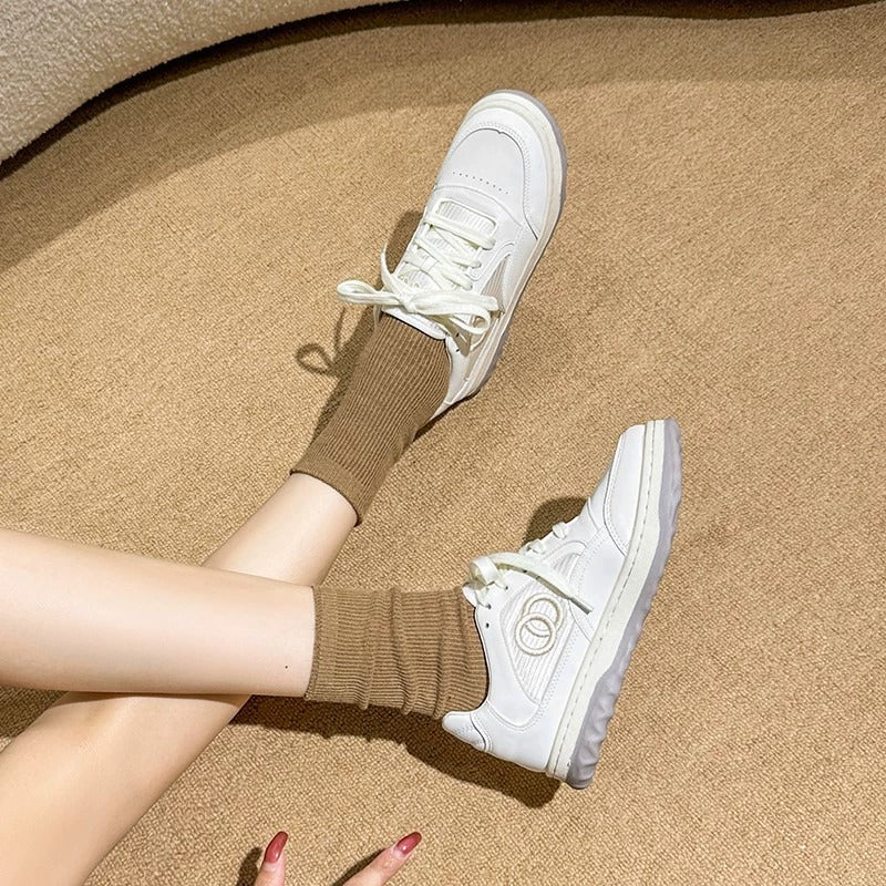 Women's Hidden White Autumn Versatile Genuine Platform Men's Shoes