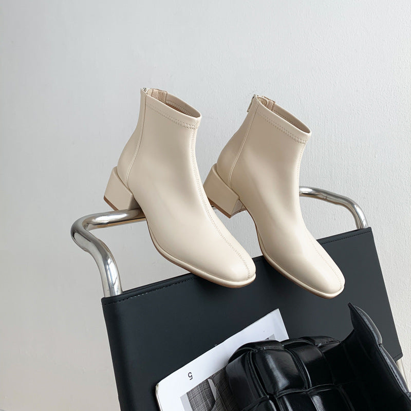 Women's French Slimming Ankle Martin Retro Easy Boots
