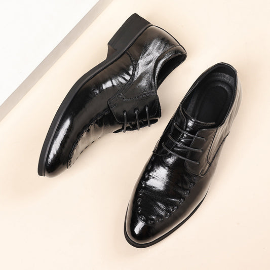 Men's Genuine Sheepskin Soft Bottom Formal Wear Leather Shoes