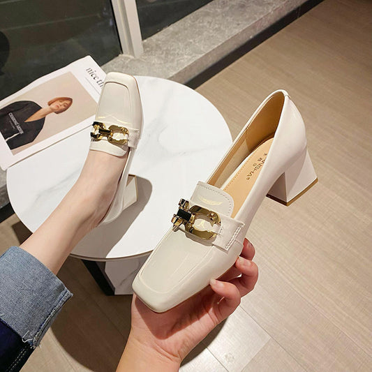 Women's Square Toe Pumps Spring Korean Style Casual Shoes