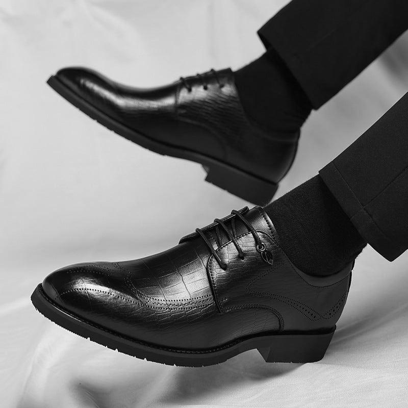 Men's Spring Brogue Trends British Style Pointed Office Men's Shoes
