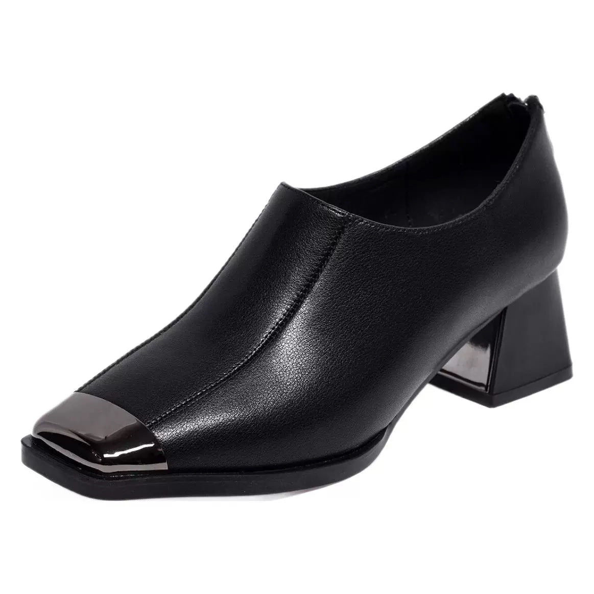 Women's French Style Square Toe Retro High Deep Mouth Pumps Women's Fashion Shoes
