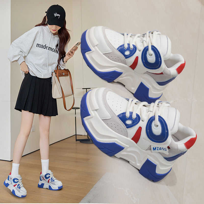 Women's Platform Dad Super Popular Fleece-lined Genuine Sneakers