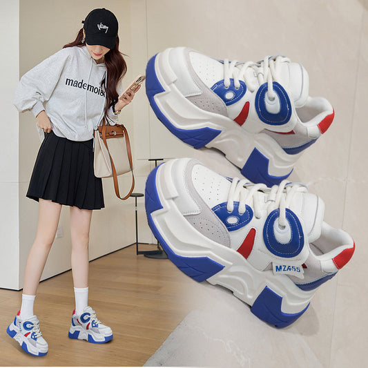 Women's Platform Dad Super Popular Fleece-lined Genuine Sneakers