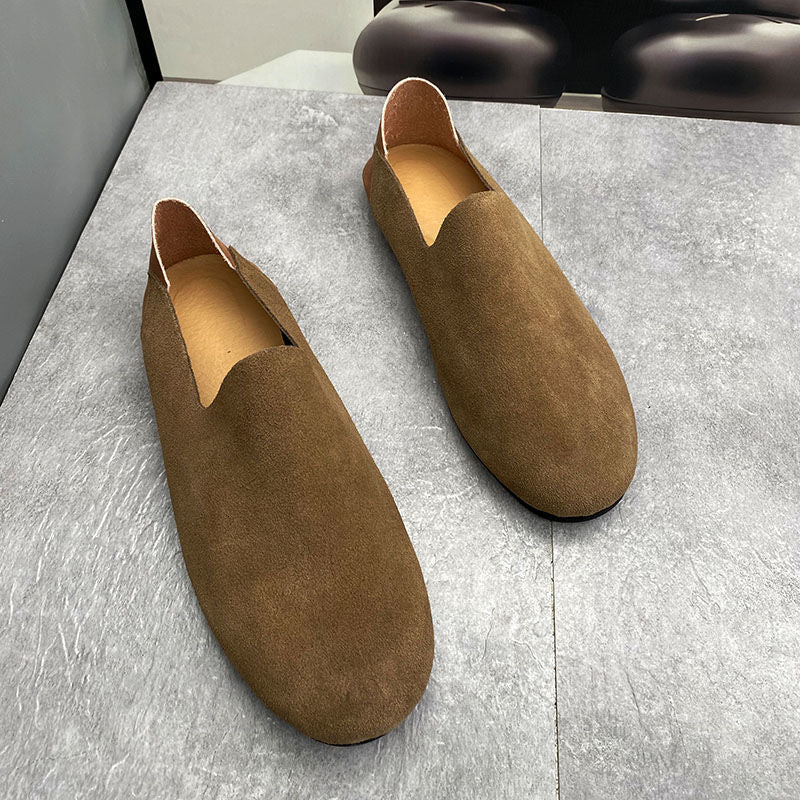 Men's Summer Slip-on Lofter Matte Fashion Leather Shoes