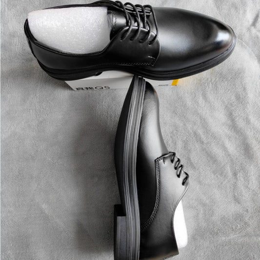 Men's Pointed Toe Business Formal British Black Leather Shoes