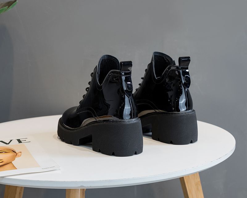 Women's Chunky Platform Height Increasing British Style Martin Versatile Boots
