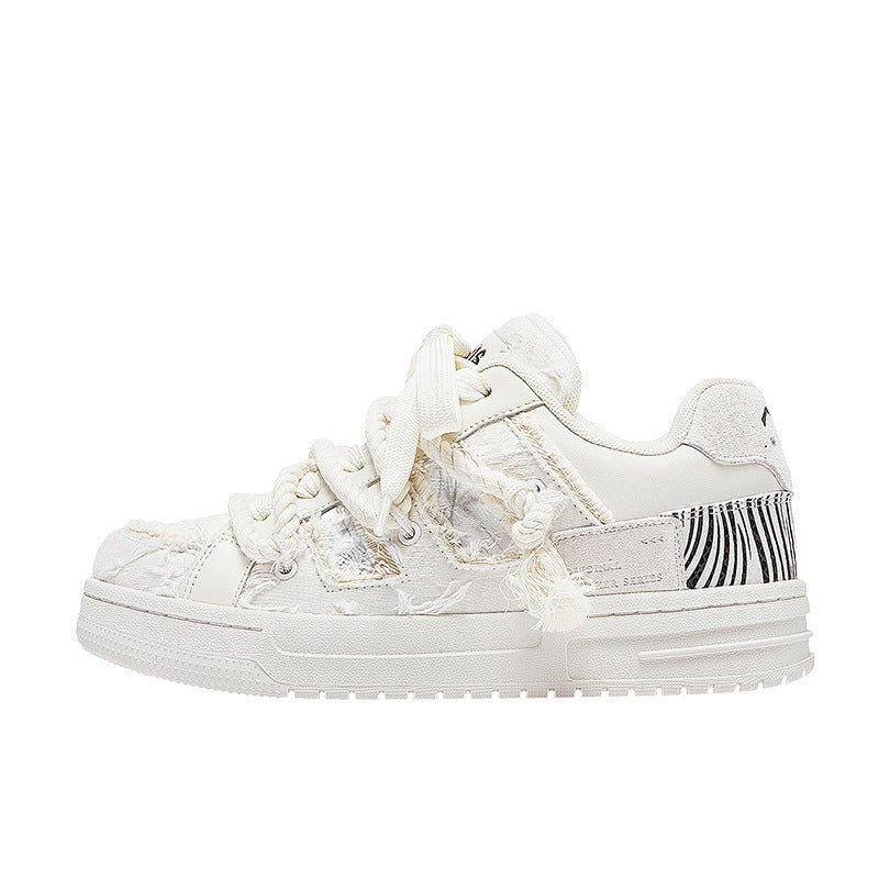 Women's & Men's Destroy Aesthetics Series White Bread Trendy Sneakers