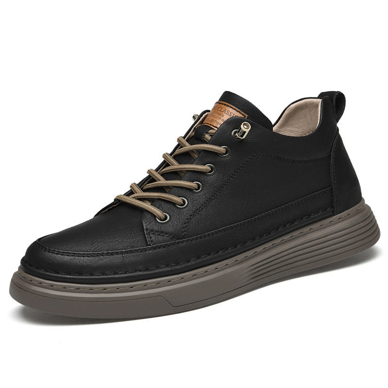 Men's Platform Retro Autumn Invisible Height Increasing Insole Men's Board Shoes