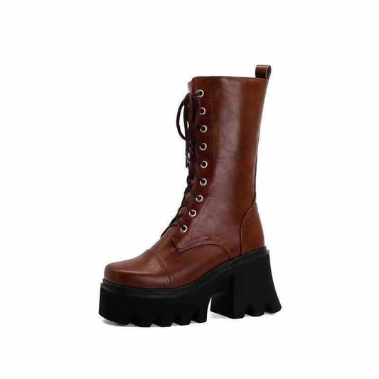 Women's Platform High Wedge Fashion White Boots