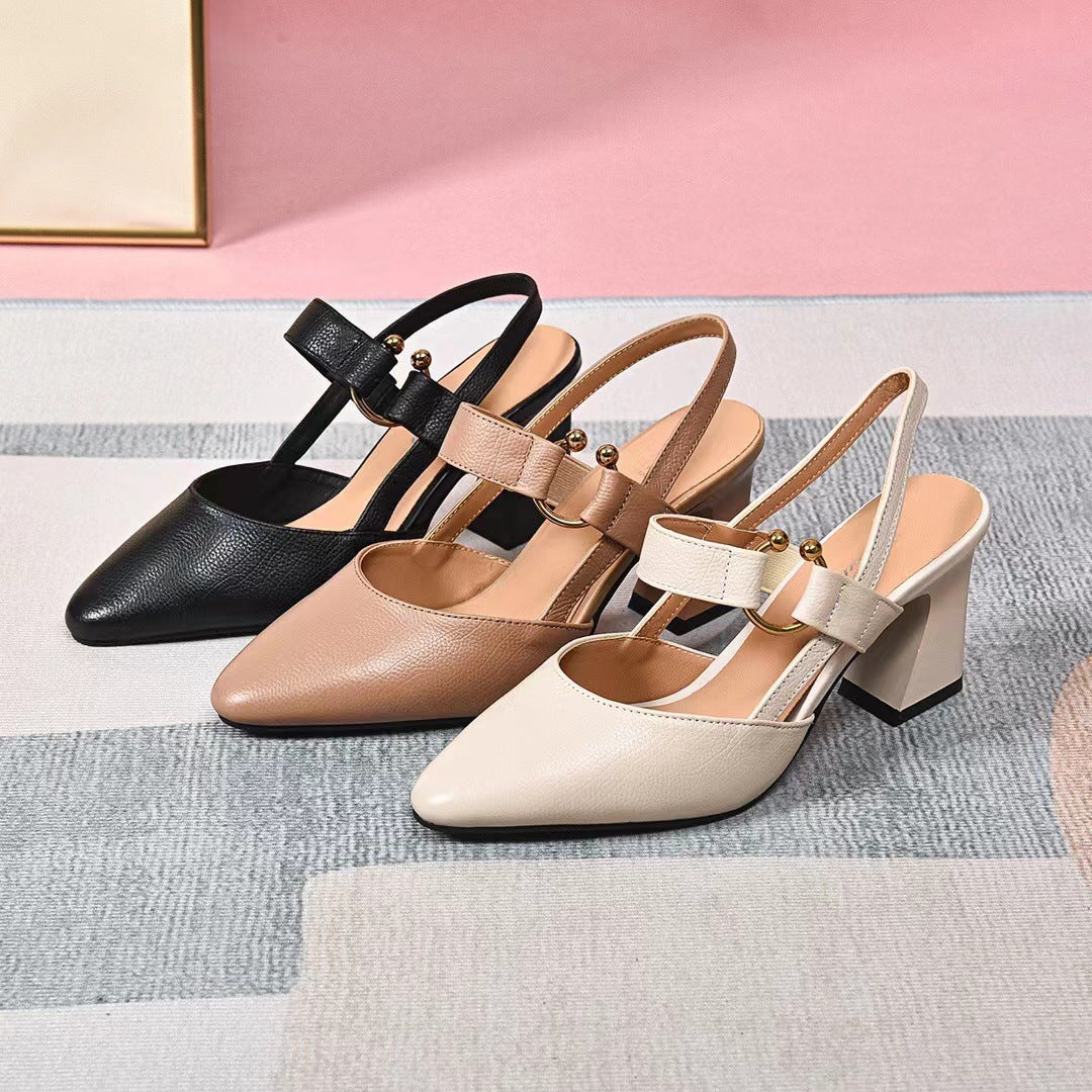 Women's Closed Toe Mid Pointed With Buckle Casual Shoes