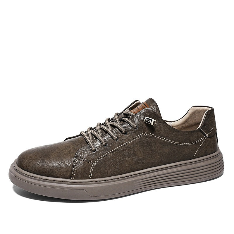Men's Spring Cowhide Fashion Formal Wear Plus Size Men's Board Shoes