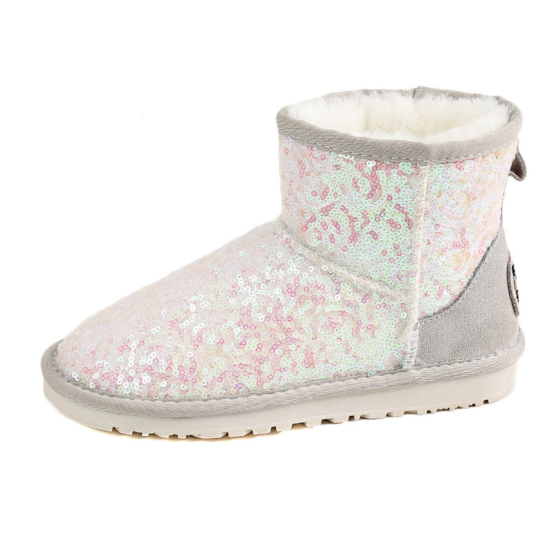 Women's Round Head Plus Veet Warm Short Fashionable Snow Boots